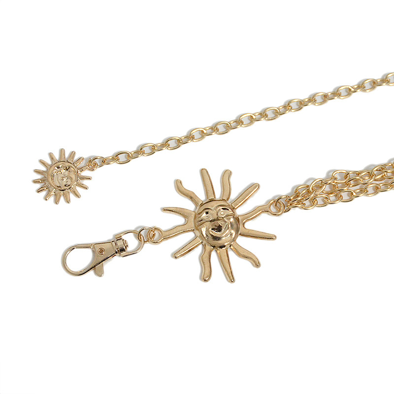 Foreign Trade Elegant Metal Sunflower Waist Chain for Women, Adjustable Dress Waist Accessory, Multi-Layer High-End Chain Belt Accessory
