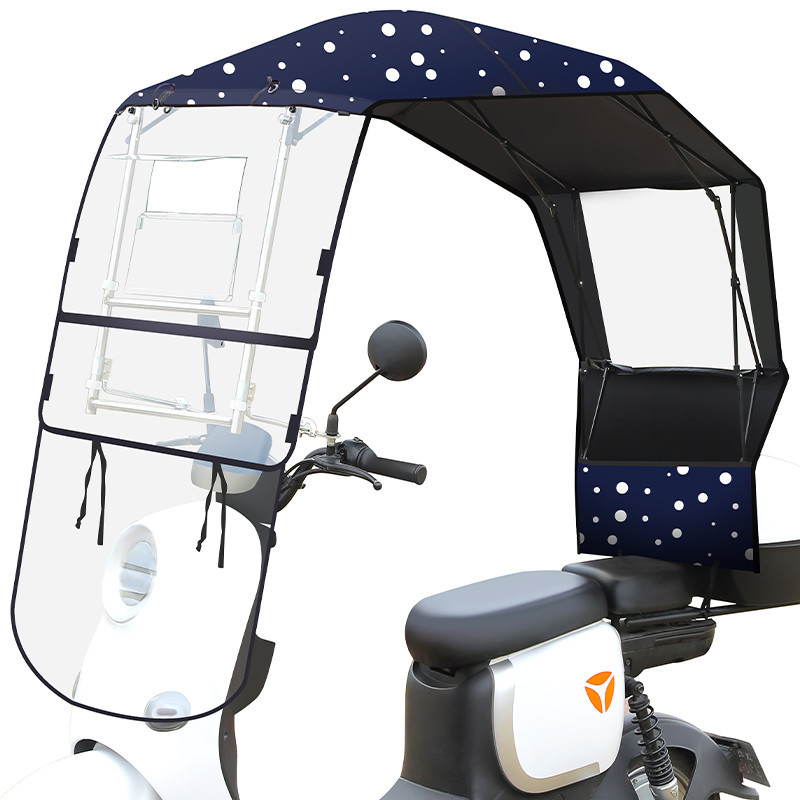 Romantic Xi Shi electric car canopy awning battery motorcycle windproof and rainproof sunscreen retractable sunshade foldable