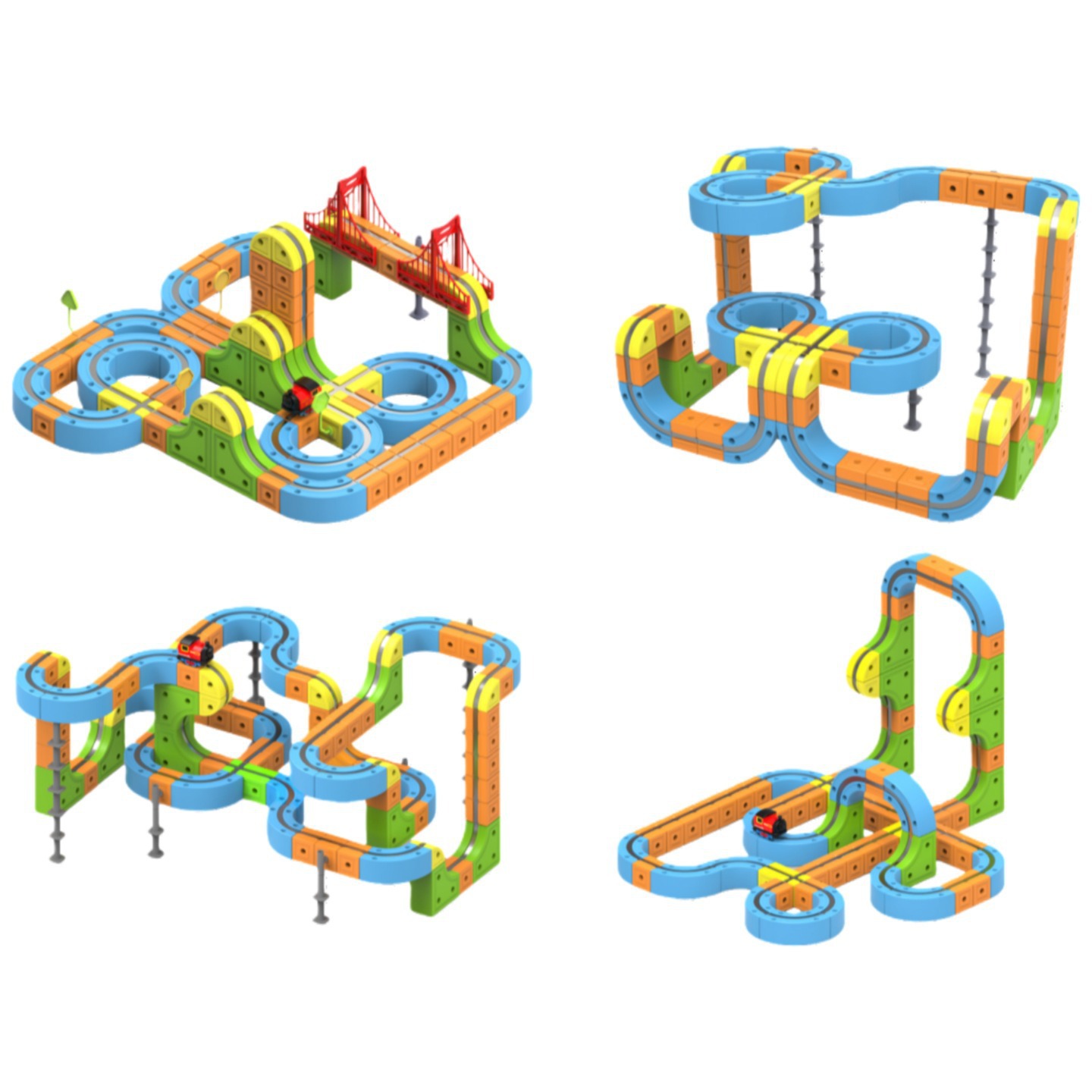 Cross-Border Douyin Children's Electric Magnetic High-Speed Rail Train Magic Track Boys and Girls DIY Magnetic Assembly Track Car