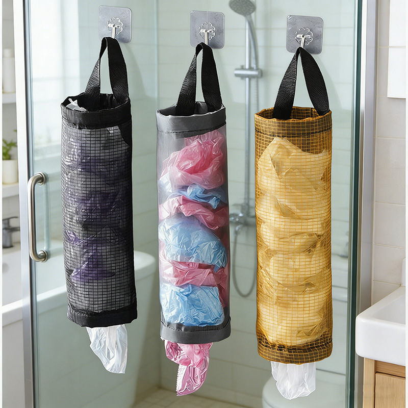 Сумка для хранения кухонных мусорных пакетов, настенная, вытягивающаяся, круглая, пластиковая, для организации хранения