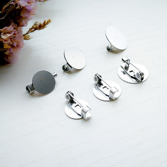316 Stainless Steel Brooch Accessories Flat Base Clothing Pin Badge Corsage Accessories Versatile Jewelry