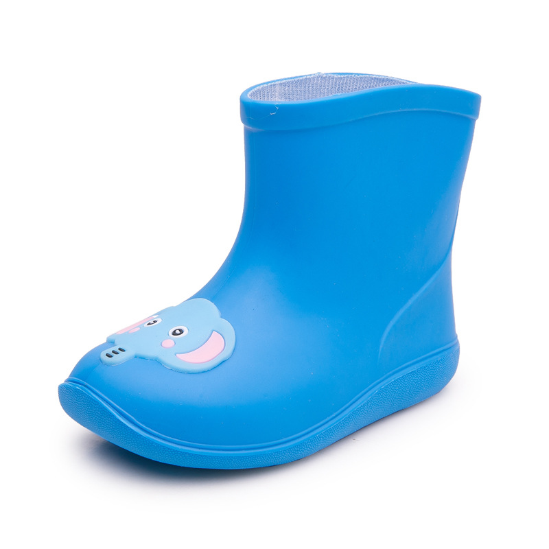 Children's Belted Waterproof Rain Boots Boys and Girls Cute Cartoon PVC Non-Slip Comfortable Mid-Tube Water Shoes Fleece Rain Boots