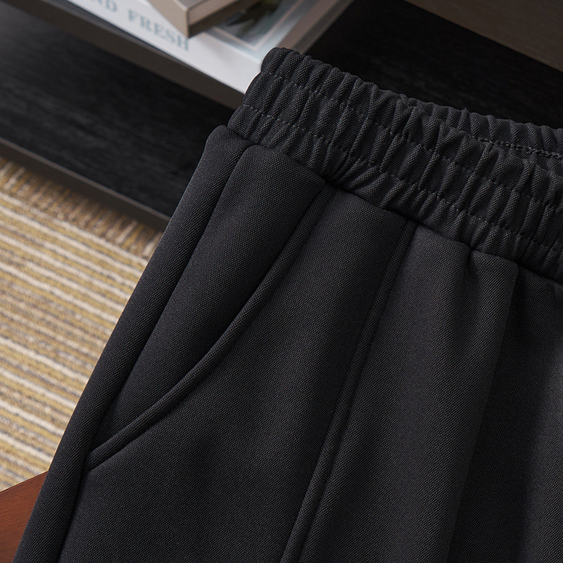 Autumn and Winter New Plus-Size Women's Extra-Large Fleece-Lined Casual Pants 150kg Korean Version Slimming Patchwork K6239