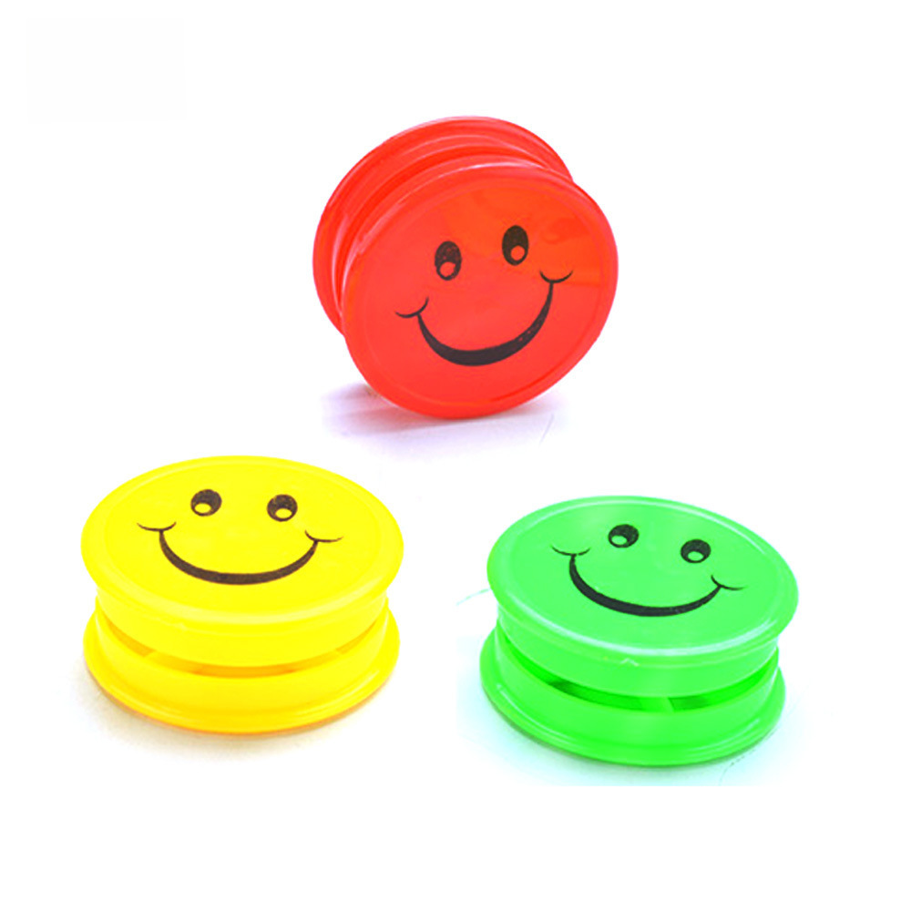 4.8cm Plastic Yo-Yo Football Basketball Yoyo Ball Kidsren's Gift Small Toy Smiley Face Expression Yo-Yo
