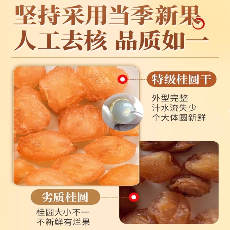 Longan Meat Source Manufacturer New Wholesale Hollow Longan Meat Dried Seedless Longan Meat Tastes Soft, Glutinous and Sweet