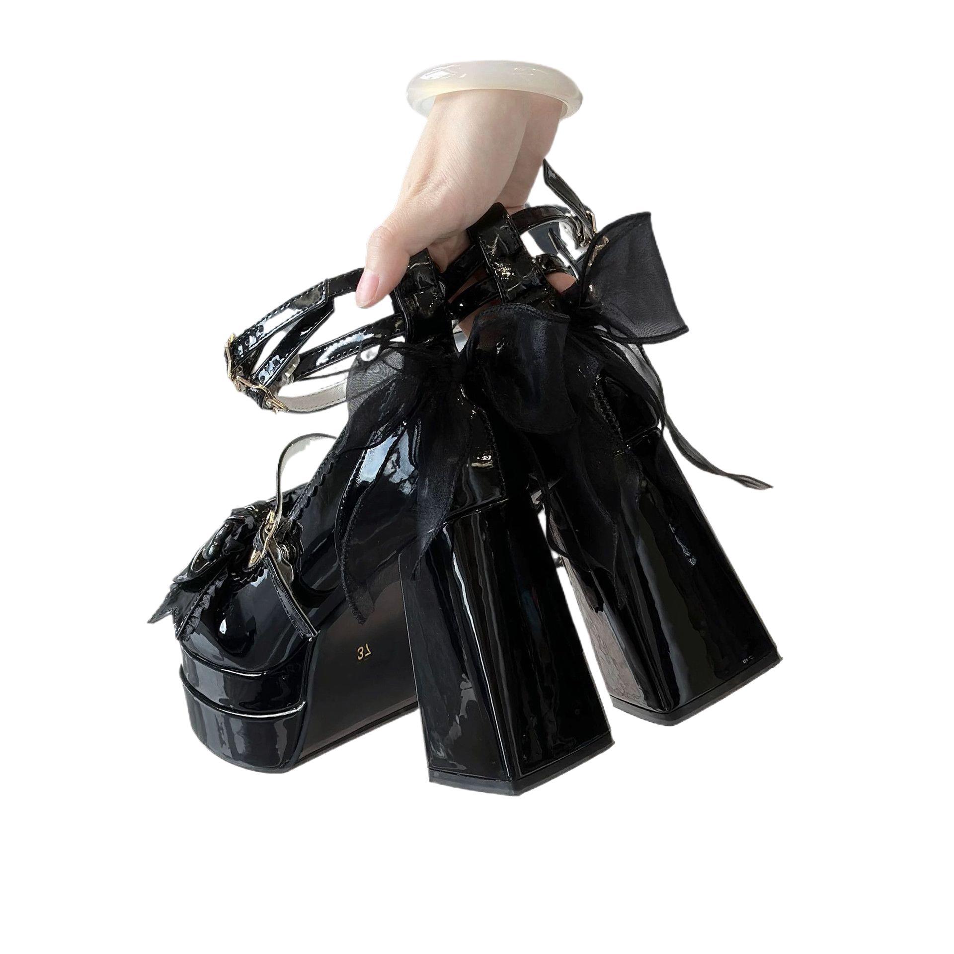 French Fairy Sweet Milk Feeling Waterproof Platform High Heels New Small Leather Shoes Cute Girl Shoes