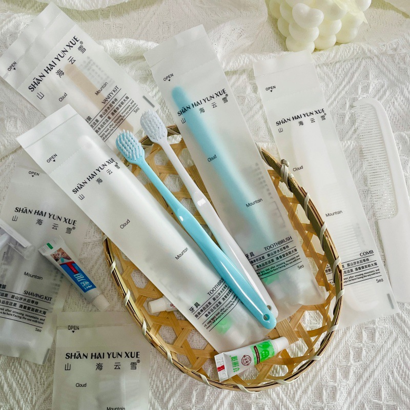 Серия Shanhaiyunxue, одноразовая зубная щетка, набор туалетных принадлежностей для отелей и гостиниц, полный набор одноразовых зубных щеток