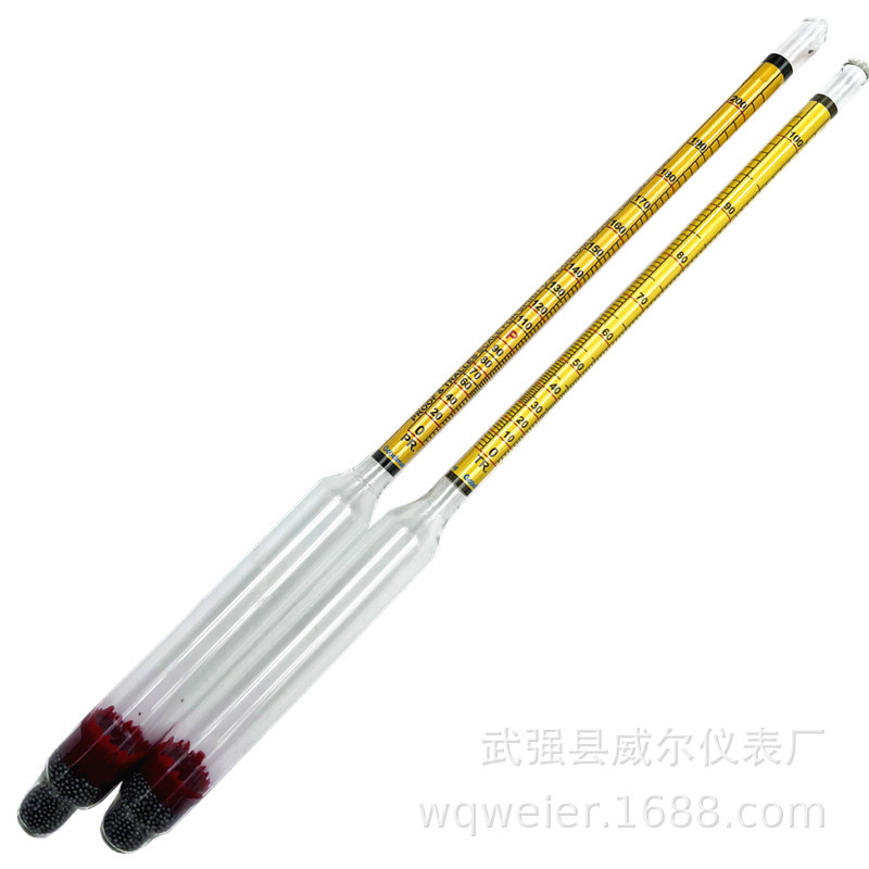 Liquor alcohol meter 0-100 degree concentration meter yellow scale Alcohol Hydrometer American 0-200 self-brewing density