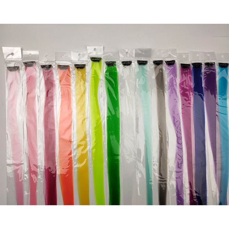 Colored Hair Piece Wig Piece Hair Extension Ear Hanging Hair Dye Piece Artificial Hair Bleached Wig Female High Temperature Silk Curly Hair Straight Hair Piece