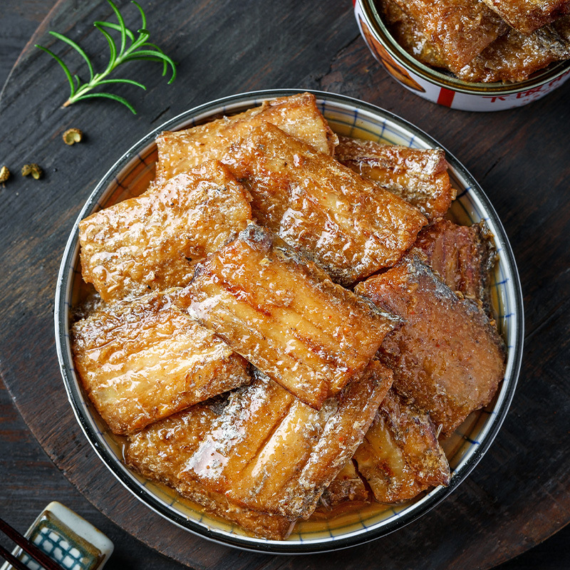Source Factory Wholesale Five-Spice Spicy Hairtail Canned 100g Seafood Cooked Food Ready-To-Eat Popular Canned Small