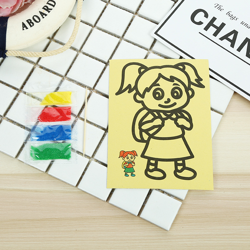 Набор для песочной живописи, детская цветная песочная живопись, игрушки для ярмарки, оптовый подарок на День детей