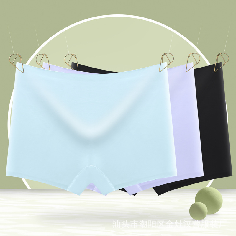 Popular One-Piece Seamless Safety Pants for Women, Anti-Exposure, Large Size, Mid-Waist, Boxer Briefs, Women's Boxer Briefs, Summer