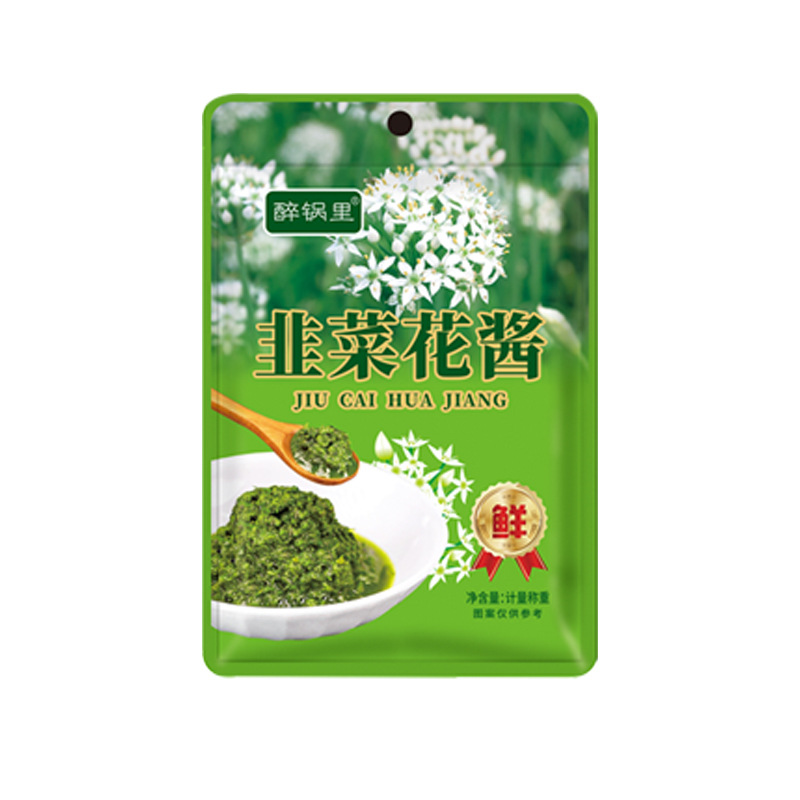 Leek Blossom Sauce Household Bibimbap with Buns Hot Pot Dip Ingrediment Mutton Hot Pot Seasoning Bag 60g Wholesale Leek Blossom Sauce