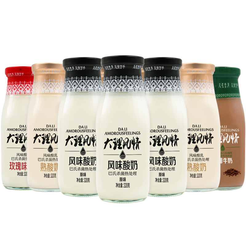 Eurasian Dali style yogurt room temperature yogurt 320g * 10 bottles of original cooked yogurt flowers dairy products