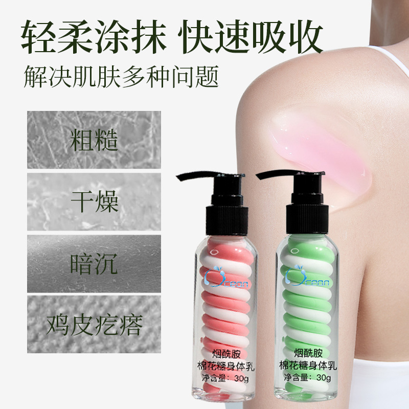 Marshmallow Body Lotion Processing and Customization Cross-Border Popular Niacinamide Moisturizing Body Lotion Brightening Moisturizer Oem