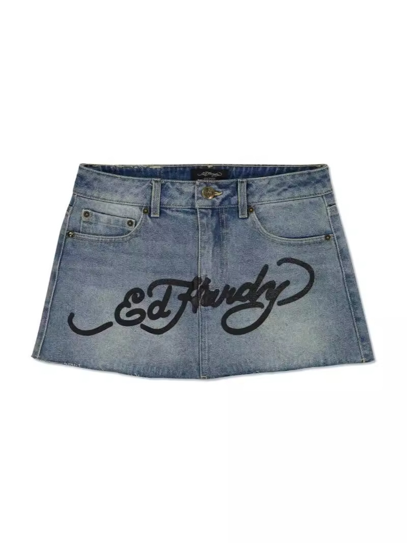 Skirt Y2k Harajuku Gothic Hip Hop Letter Print Retro Blue Denim Skirt Women Fashion Casual Short Skirt