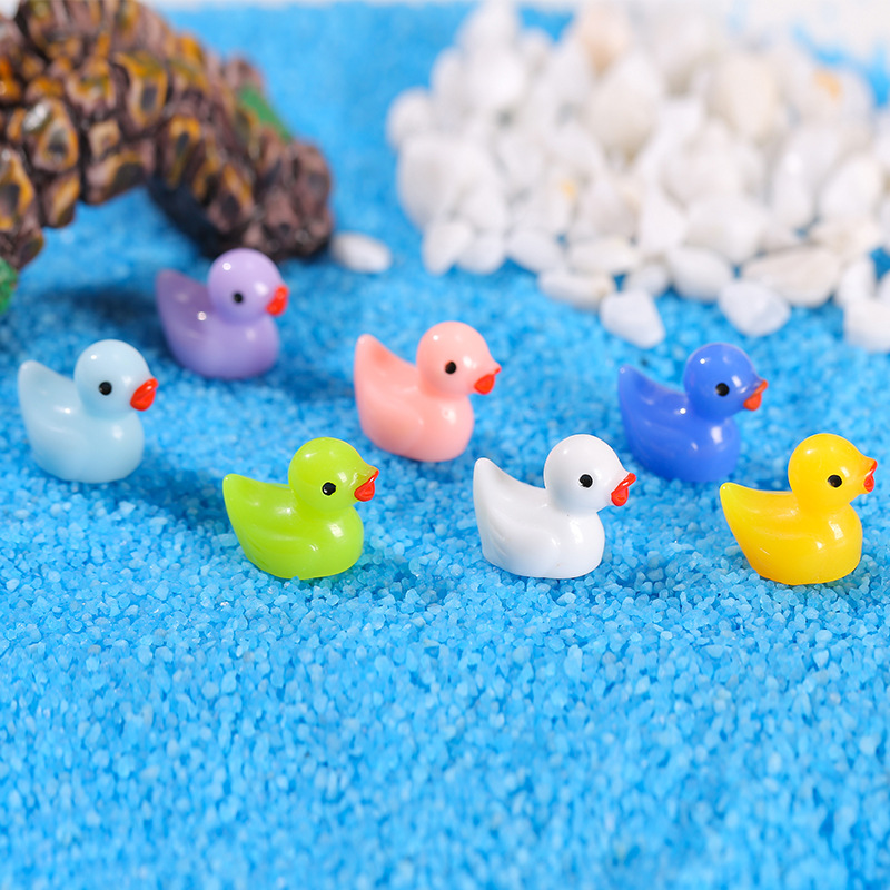 Yellow Duck Moss Micro Landscape Ornaments Fleshy Ornaments ZAKKA Goods Crafts Small Ornaments Resin Animal Ornaments
