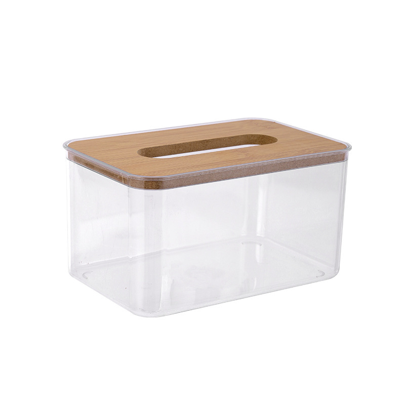 Composite Board Cover Nordic Simple Creative Tissue Box Home Living Room Coffee Table Tissue Box Transparent Restaurant Tissue Box