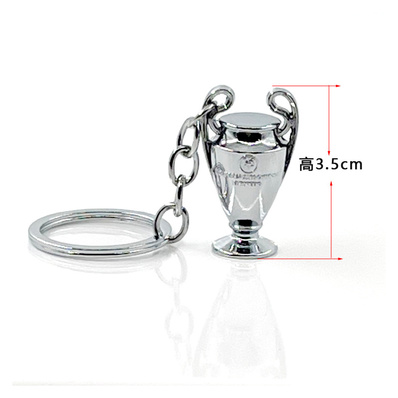 Football Hercules Trophy Keychain European Cup Champions League Trophy Alloy Pendant Gold Ball Ornament Ornament Souvenir