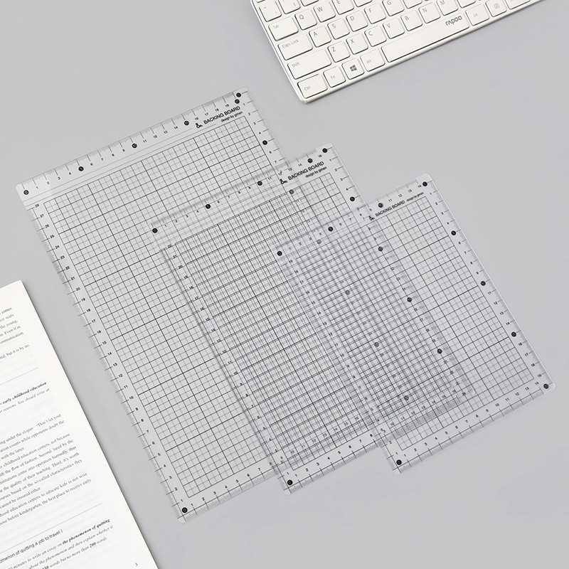 Yunmu Grocery Transparent Student Writing Pad Grid Scale Table Pad Non-slip Stationery for Examination A4 Writing Pad