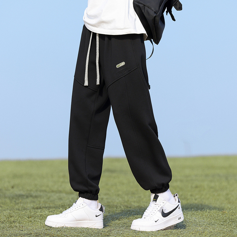 Американские повседневные брюки мужские свободные с завязками на щиколотках брюки больших размеров спортивные 2024 новая весна модный бренд спортивные брюки для мужчин
