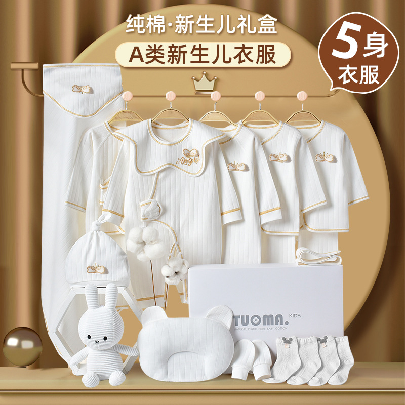 Подарочный набор одежды для новорожденных из хлопка, комплект для новорожденного, подарок на полнолуние
