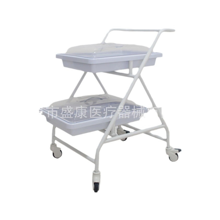 Medical Endoscope Transfer Cart Gastrointestinal Endoscope Fiber Optic Cart Stainless Steel Instrument Cart Polymer Tray Colonoscope
