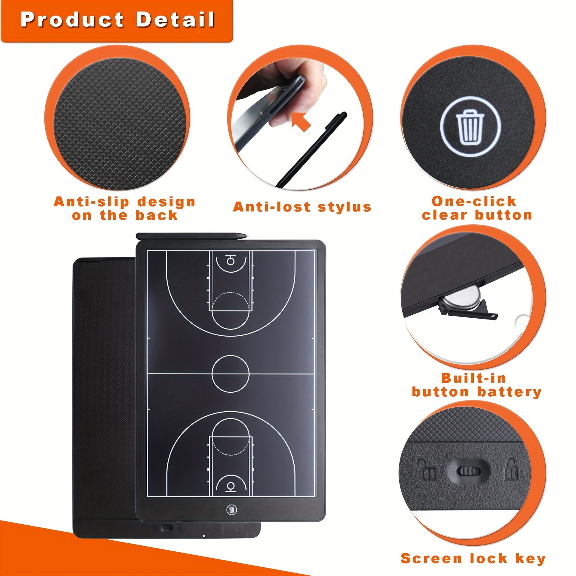 16 inch sports LCD writing board basketball coach board tactical simulation mark LCD electronic drawing board