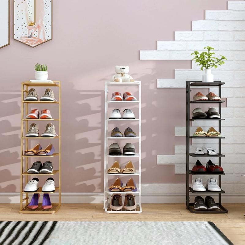 Simple Shoe Rack Doorway Storage Artifact Shoe Cabinet Space-Saving Home Entry-Level Layered Partition Small Narrow Display Rack
