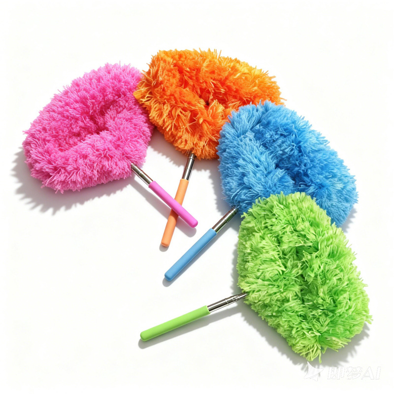 Маленькая круглая перьевая щетка для удаления пыли, уборка в доме, выдвижная для чистки щелей и трещин