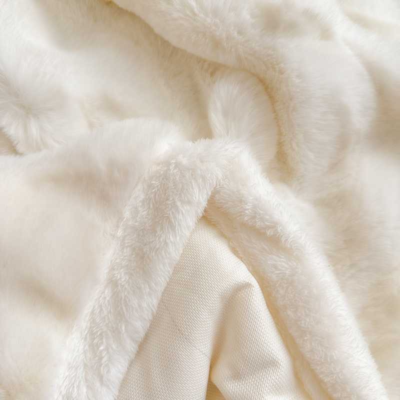 Nantong Home Textile Bed 2025 New Thickened Solid Color Rabbit Fur Plush Bubble Single Bed Sheet Group Buying Wholesale