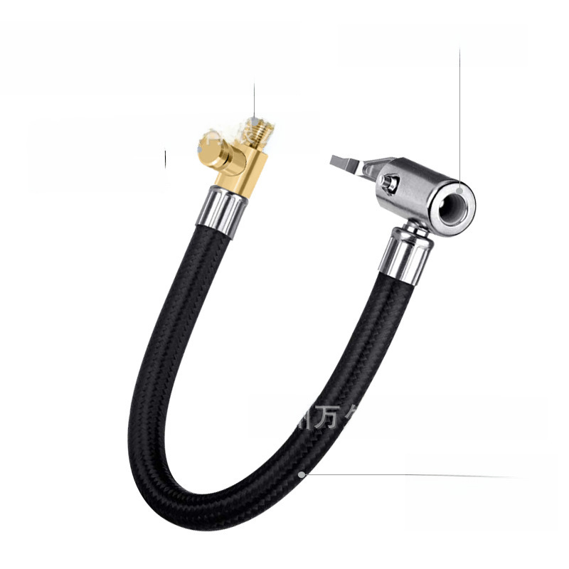 Vehicle-Mounted Air Pump Extension Tube, Quick Inflation Tube, Extension Inflator Tube That Can Hold Air Function, Copper Handle Type Without Leakage