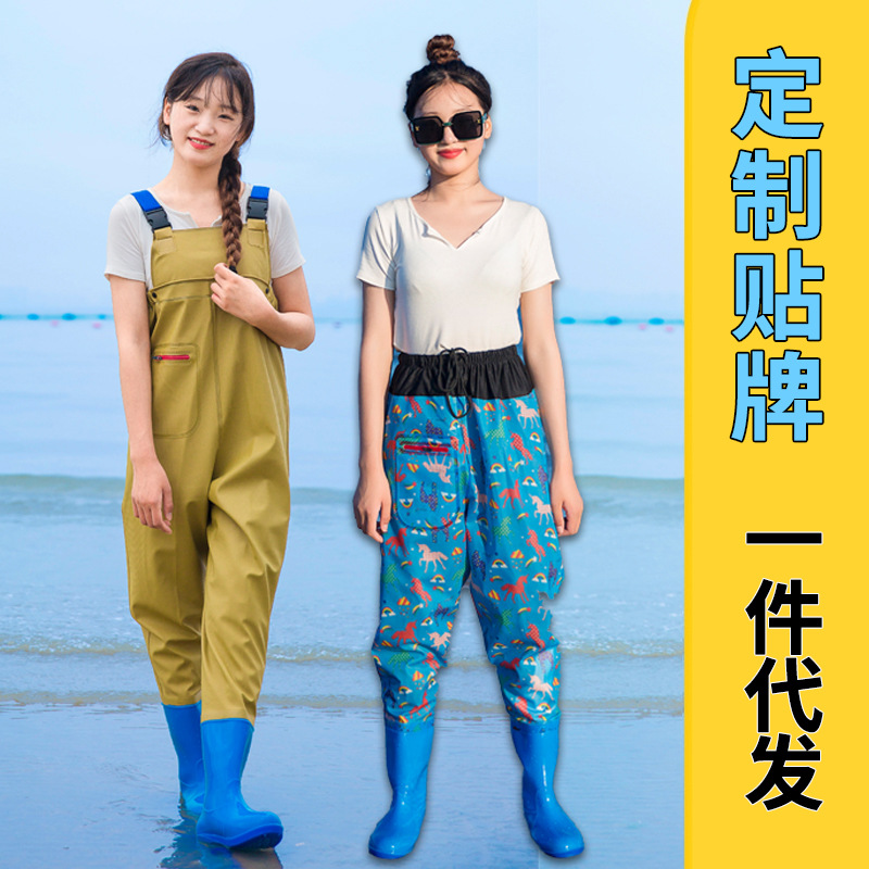One-Piece Suspender Waders, Farming Raincoat Suit, Half-Length Rain Pants, Full-Body Leather Fork Women's Waders