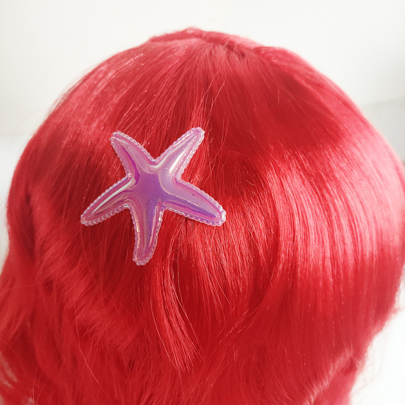 Cosplay Anime Wig Little Mermaid Wig Ariel Princess Wig Red Long Curly Hair Starfish Wig