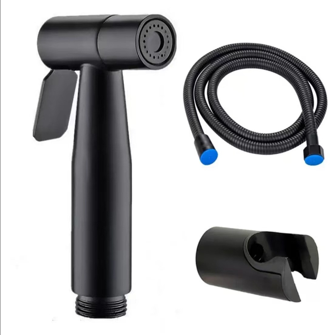 Cross-Border Foreign Trade Black Bidet Plastic Bidet Set Pressurized Nozzle Body Toilet Spray Gun Flushing Spray Gun