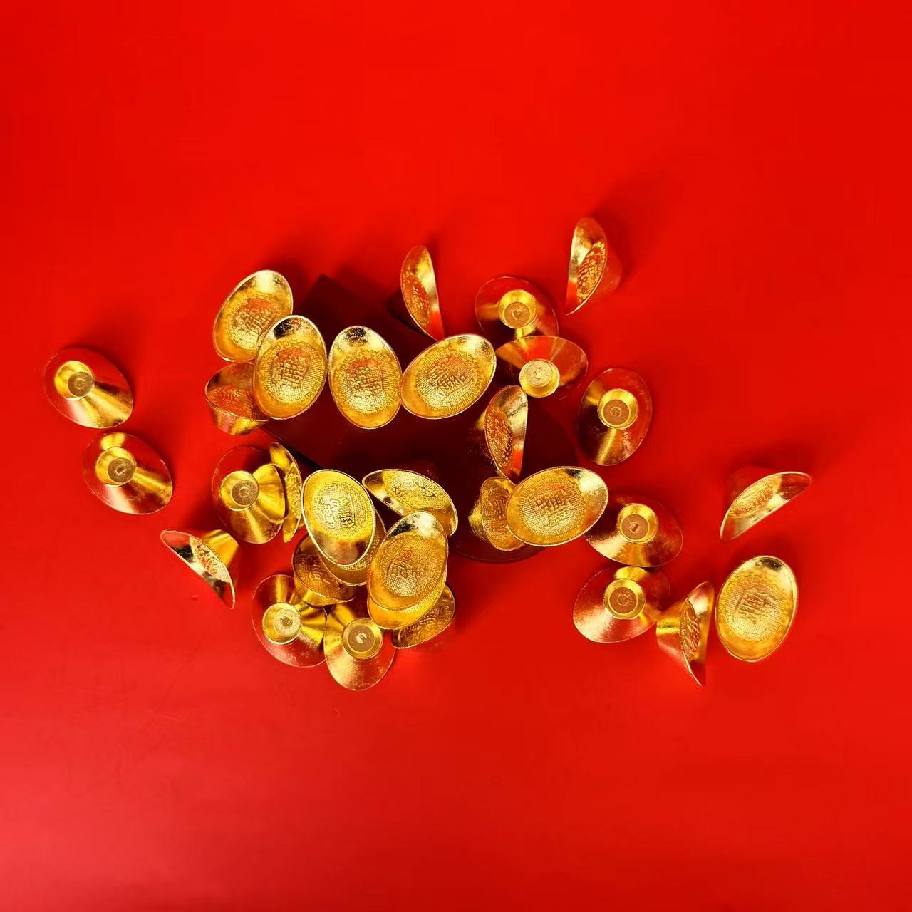 Senshe factory wholesale small ingot ornaments mini alloy metal gold ingot silver ingot worship supplies crafts