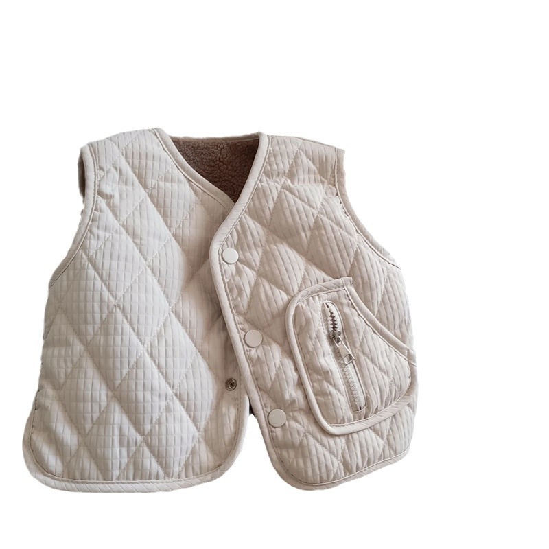 Infant and Toddler Class a Vests for Boys and Girls, Lamb Wool Vests for Children, Autumn Inner Wear, Winter Thickened Baby Outerwear, Children's Clothing
