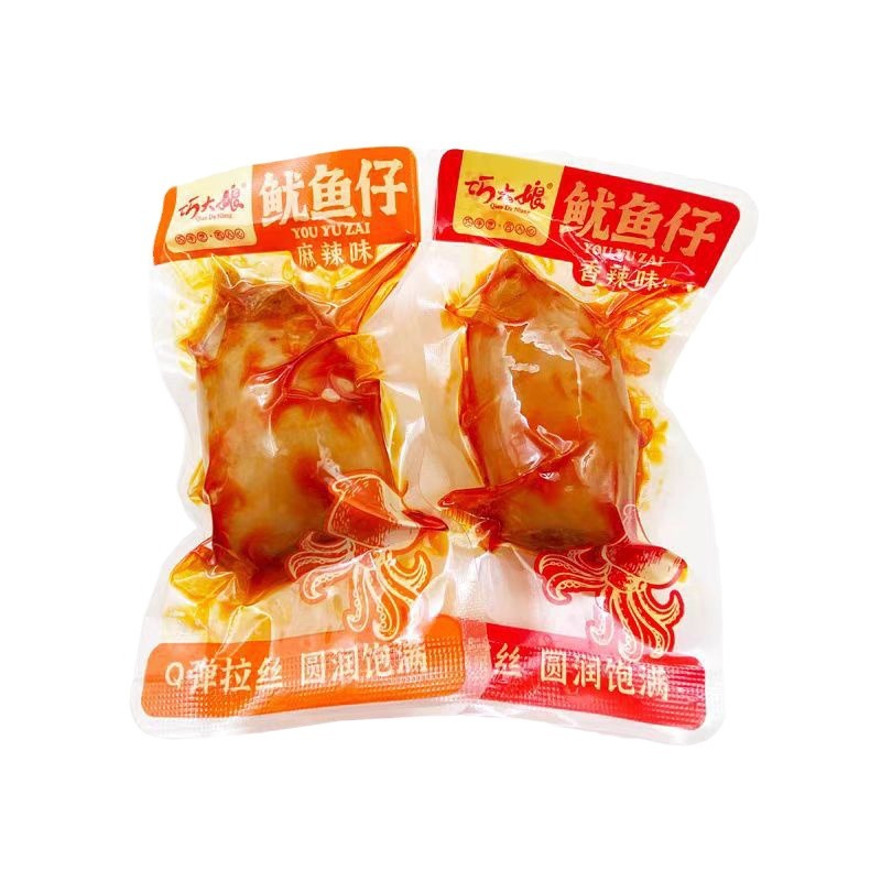 Aunt Qiao's Squid Snacks with Whole Seeds, Hunan-Style Snacks, Casual Food, Boxed Ready-To-Eat Packaging