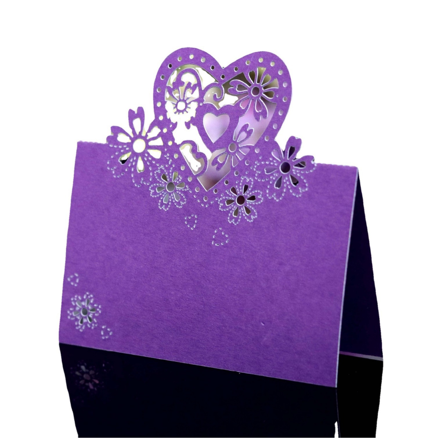 Cross-border in stock direct love seat card hollow butterfly table card ice white table card wedding name card wholesale