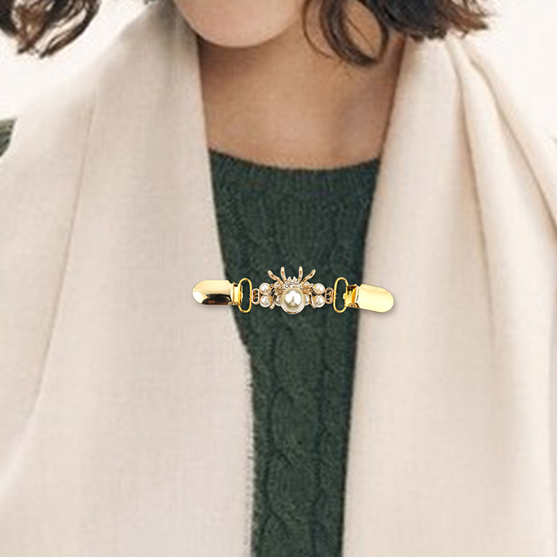 Customized Cross-Border Wish Hot-Selling European and American Retro Brooch Clip Duckbill Clip Scarf Cardigan Sweater Shawl Clip