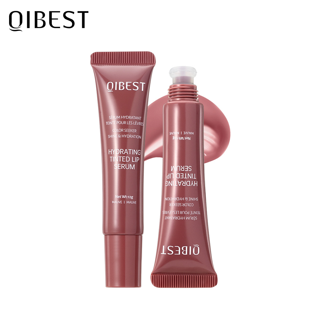 Qibest Cross-Border Colored Lip Gloss Liquid Hydrating Moisturizing Light and Shiny Lip Balm Water Gloss Lip Glaze Moisturizing Lip Cream
