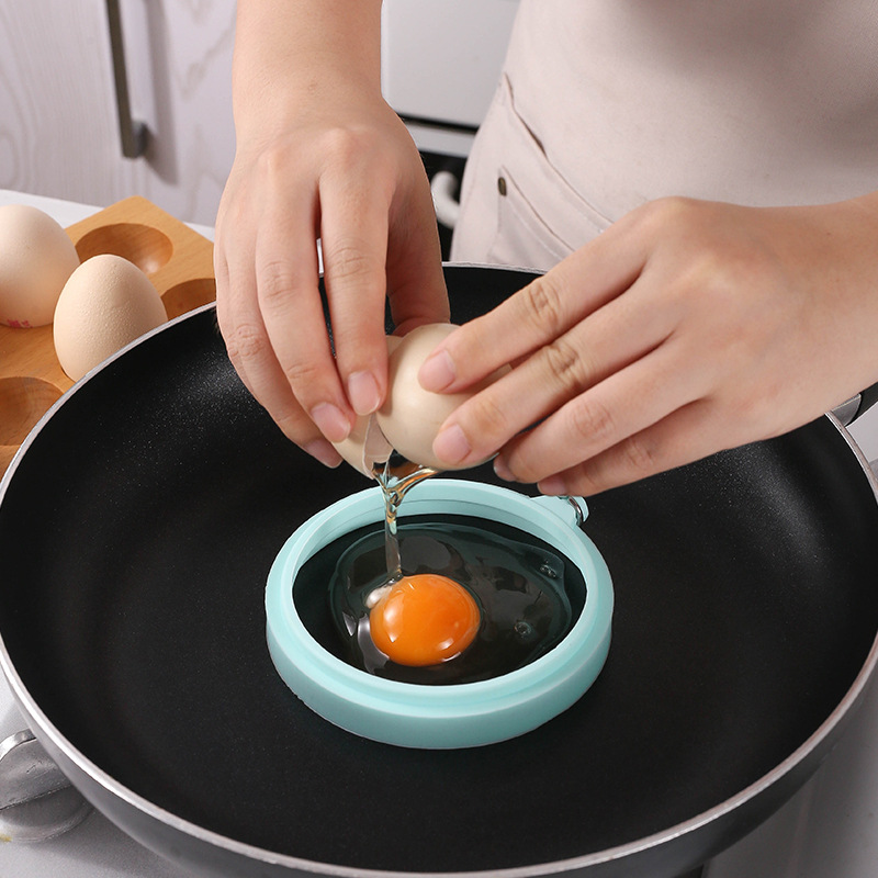 Factory Silicone Egg Omelette Round Heart-shaped Flower-shaped Belt Portable Fried Egg Pancake Mold Kitchen Baking Tools