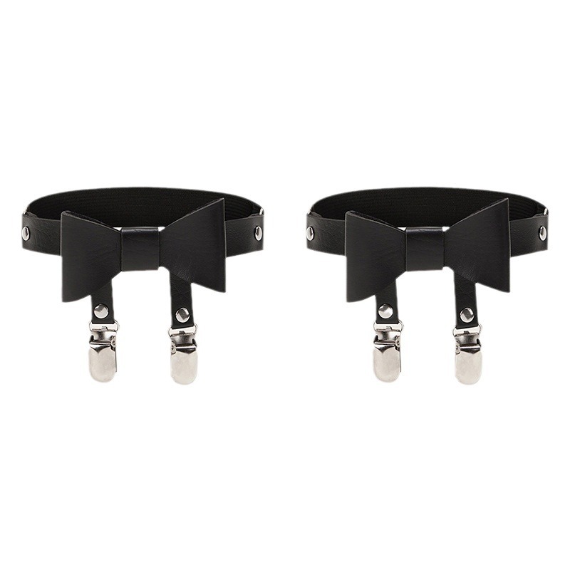 Cute Young Candy Color Bow Leg Ring Lolita Japanese Sweet Harajuku Girls Socks Leather Garter Belt