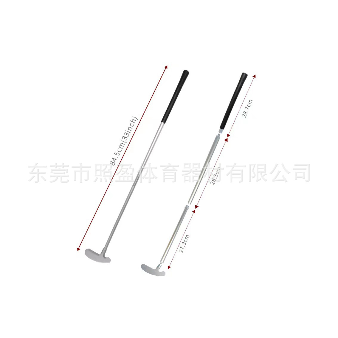 Manufacturer Supplies Golf Three-Section Double-Sided Putter, Beginner Double-Sided Putter, Aluminum Alloy Foldable Practice Putter