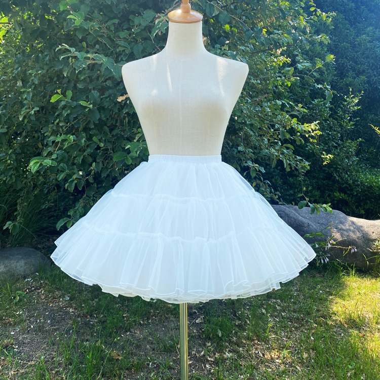 Поддержка юбки лолита, нижняя юбка 35 см, без косточек, мягкая пряжа, короткая юбка для мини-догов, 4 слоя мягкой пряжи