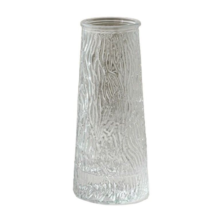 Cone-Shaped Transparent Glass Vase, Trendy and Simple Hydroponic Flower Arrangement for Living Room Decoration