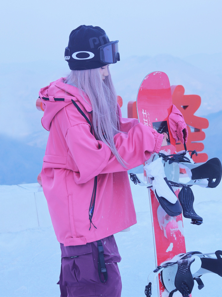 Ice Degree Outdoor Couple Sports Charge Hooded Sweatshirt Ski suit Violet American Snow Wear Pants