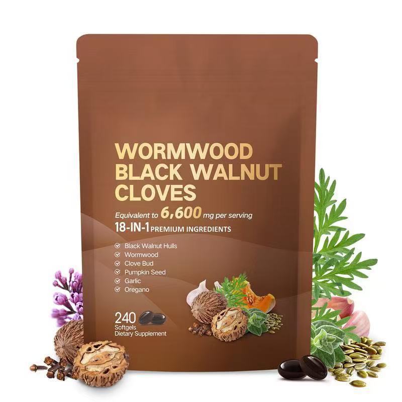 Kindergarten Amazon Bestseller Black Walnut Soft Capsules Wormwood 240 Capsules Source Manufacturer's Popular Export Product
