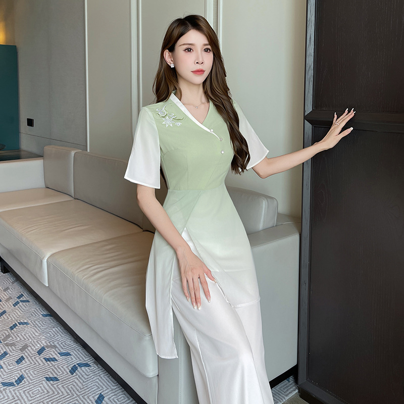 New Classy Beautician Work Clothes Foot Bath Ear Picking Technician Health Club Beauty Salon Work Clothes Set 1526