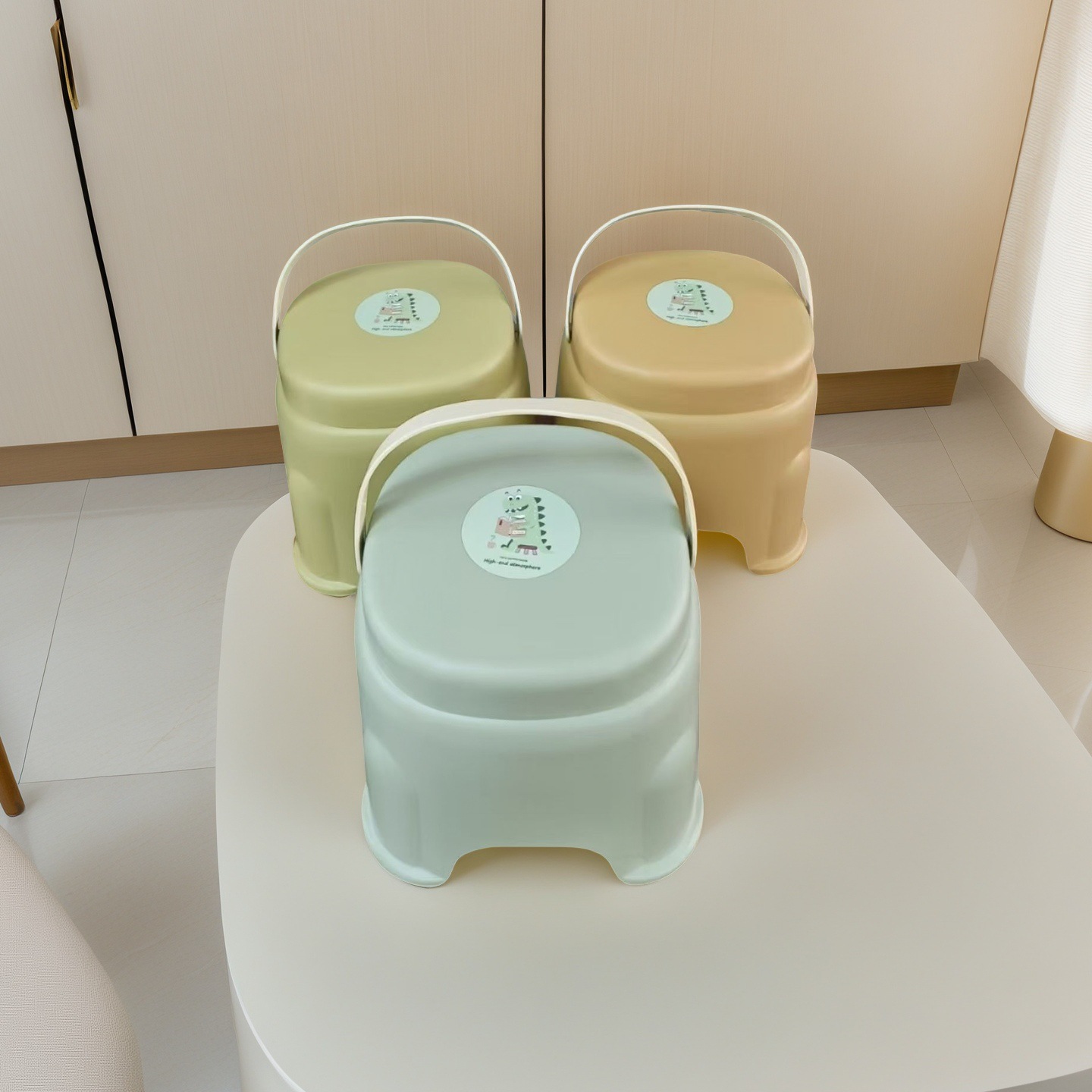 Home Living Room Plastic Portable Stool Square Low Stool Portable Plastic Stool Children's Stool Adult Shoe Changing Stool Wholesale